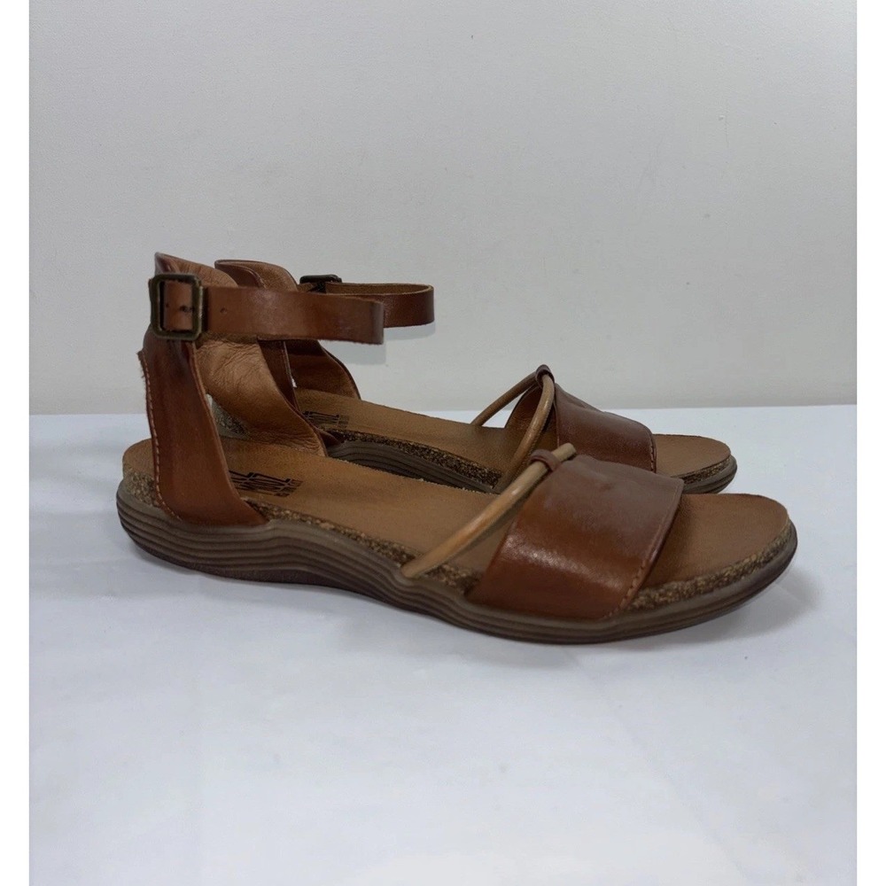 MIZ MOOZ Marcie Womens Wide 37/6.5-7 Brown Genuine Leather Sandals Shoes Comfort